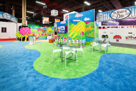 ELITeXPO teamed up with Classic Rental Solutions to design Cepia LLC's tradeshow booth in June 2014, tasked to produce a 30 x 60 exhibit that highlighted vibrant and playful brands in a unique way