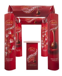 Lindt Lindor: Four–Sided Product Promotion Kiosk w/Table 