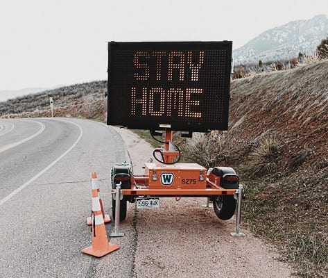 stay home sign