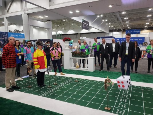 horse racing at GES booth
